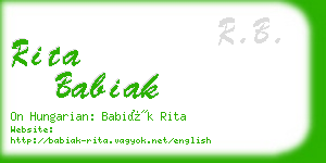 rita babiak business card